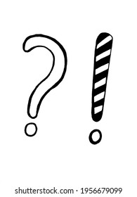 vector image of question mark and exclamation mark on white background