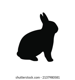 vector image of rabbit. Black rabbit vector illustration. 