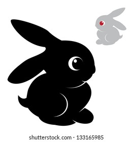 Vector image of an rabbit on white background