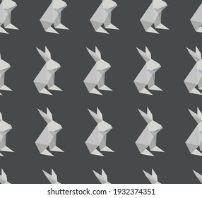vector image of rabbit origami pattern
