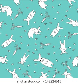 Vector image of a Rabbit seamless pattern