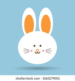 Vector image of a rabit design on a blue background. Vector, illustration eps10