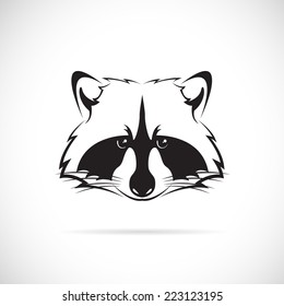 Vector image of a raccoon face on white background