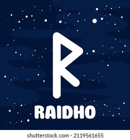 Vektorbild von Ridho-Lauf auf sternigem Hintergrund