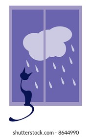 vector image of rainy weather