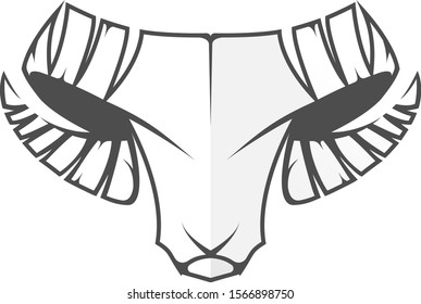 Vector image of a RAM or goat head logo on a white background