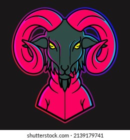 Vector image of rams fighting sheep, suitable for gaming, video streaming and e-sport logo.