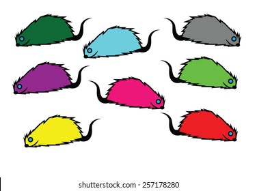 Vector image of an rat different colors.