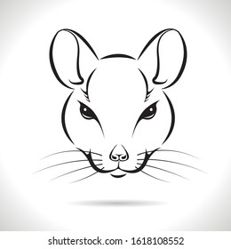 Vector image the rat head on the white background, Rat Logo,Rat Head Tattoo, Vector rat head for your design.