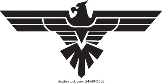 A vector image of a raven with its wings spread, symbolizing the sacredness in Celtic culture, associated with the Vikings, and serving as an Indian totem. This black tribal animal tattoo is presented