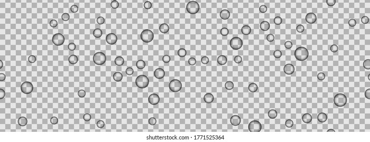 imagen vectorial de burbujas de aire realistas en un fondo transparente