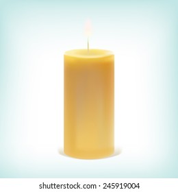 Vector image of realistic candle on light background
