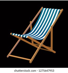 Vector image of a realistic chaise lounge on black background.