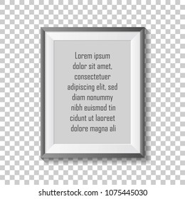 Vector Image  realistic frame for photography or painting. Icon of a frame in a modern style on a transparent background.
