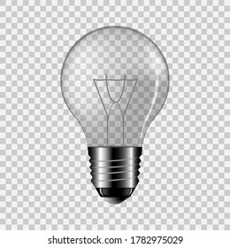 imagen vectorial de bombilla de luz realista sobre fondo transparente
