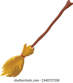 Vector image of realistic old broom