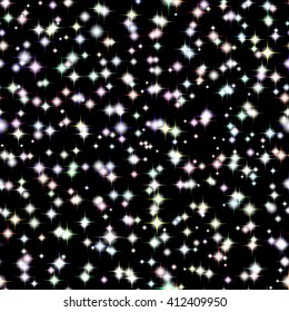 Vector image Realistic seamless  of the night sky