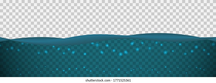 vector image of realistic underwater world on transparent background
