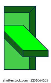 Vector image of a rectangle in green color