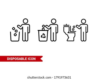 Vector image. Recycle garbage pictogram.