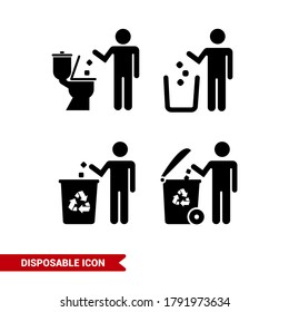 Imagen vectorial. Reciclar pictograma de basura.