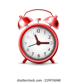 vector image of a red alarm clock
