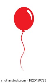 Vector image of a red balloon on a string