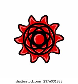 Imagen vectorial de la flor roja en flor.
