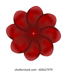 vector image red bows in the shape of a flower