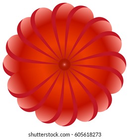 vector image red bows in the shape of a flower