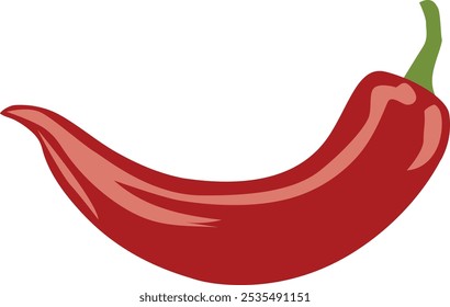 vector image of red chili with green pistils