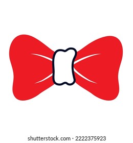 vector image of red christmas bow with white background