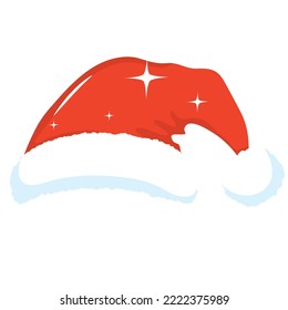 vector image red christmas hat with white background