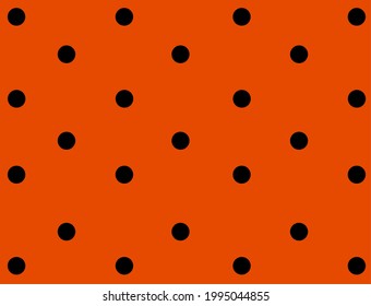 Vector image of red color background with black spots.