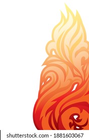 Vector image of red color campfire flame