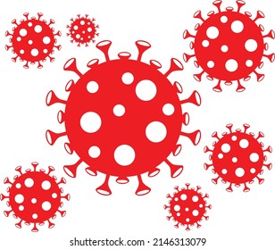Vector image of red corona virus on a white background