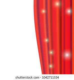 Vector image of red curtain. Square theater background. Artistic poster