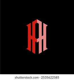 vector image of a red HA letter logo in a hexagon shape suitable for electronic company logos, clothing labels, clothing stores, distros, counters, electronics, children's toys, travel agents and othe