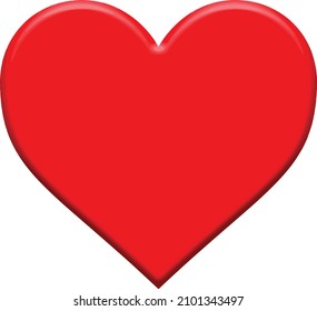 Vector Image of a Red Heart Shape Isolated with Transparent Background  