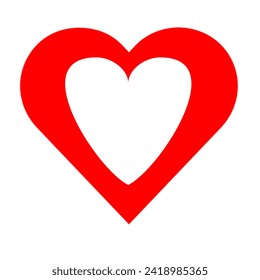 Vector image of a red heart shape 