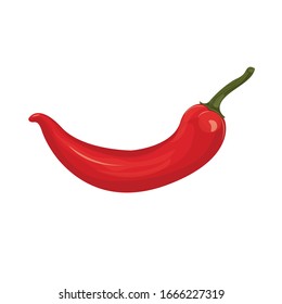 
Vector image of red hot chili pepper on a white background. Spices for your dishes.