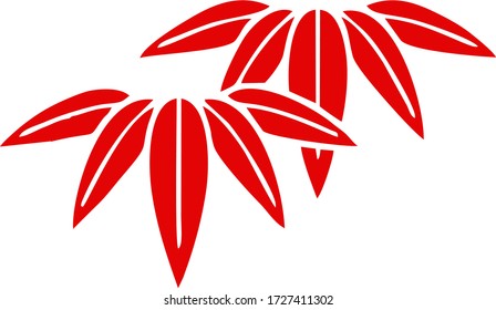 Vector image of red leaves