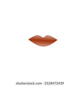 vector image of red lips on white background