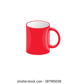 Vector image of a red mug.