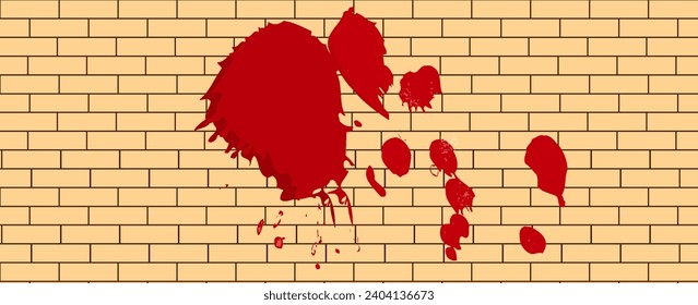 imagen vectorial con parches rojos sobre fondo de pared de ladrillo blanco actualizado. Diseño, novedad, concepto, vector
