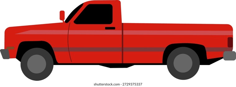 Imagen de Vector de una camioneta roja del lado con un fondo blanco