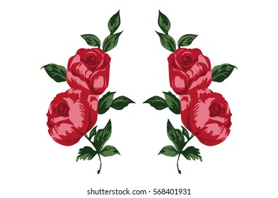 Vector image of red rose