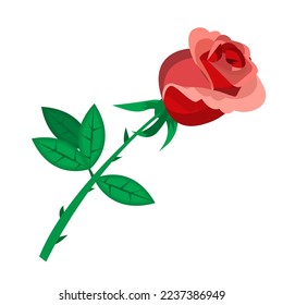 Vector image of a red rose. A design element for a website, applications. The concept of romance, gifts, attention.