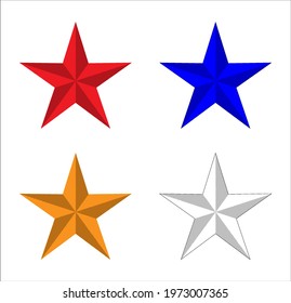vector image of red white blue and gold stars