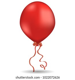 Vector image of reelistic colored balloons bandaged with a bow on a white isolated background.